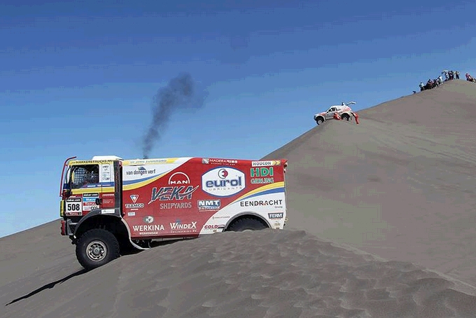 Chaos in tweede etappe van Dakar Rally, Eurol Veka MAN Rally Team tweede in vrachtwagenklassement